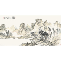 Immediate shooting Liu Zhaohongs Ancient Landscape hand-painted Chinese painting landscape painting calligraphy and painting collection