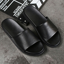 Slippers mens Korean version Summer outdoor lined with slippers outside of mens leather sandals Anti-slip beach Shoe boy wave