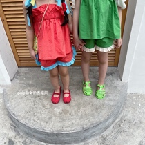 (paip home) 2021 summer model girl lace sleeveless suspender shorts lace color color set Korean ins