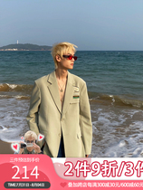 EAHO earthlinghoo Japan-ROK labels advanced texture small cushion shoulder casual 100 lap four seasons suit men and women