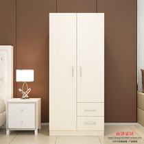 Simple assembly wardrobe simple modern economy 2-door wardrobe wardrobe solid wood panel cabinet drawer cabinet