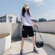 2021 new summer black tooling shorts women wear Net red five-point pants high waist loose thin tide ins