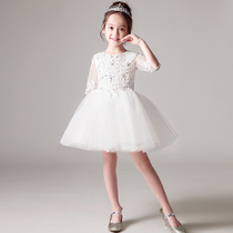 Childrens dress Princess dress flower girl wedding girl puffy gauze piano performance dress little girl host evening dress