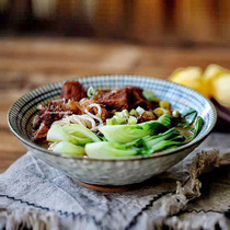 Japanese hand-painted plaid coarse pottery ceramic tableware rice bowl instant noodle bowl soup bowl creative large household vegetable bowl