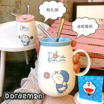 Hot selling super cute cartoon Doraemon Ding cat Blue fat water Cup ceramic cup mug robot cat Cup