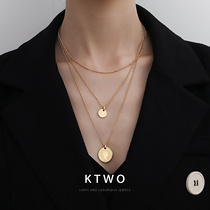 South Koreas new fashion temperament multi-layer medium and long chain ins net red with the same trendy personality cold wind three-layer necklace female