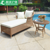 Sunshine Outdoor Furniture Courtyard Garden Covered Bed Hotel Pool Beach Beach Leisure Recliner Coffee Table Combo