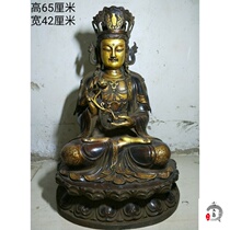 Folk collection of old copper gilt real gold Buddha statue antique antiques