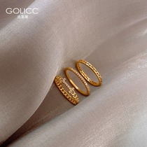 The ring thin ring female fashion personality exaggerated index finger ins tide ring Korean jewelry Net Red simple cold wind