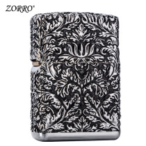 Zorro kerosene lighter windproof armor rich flower personality creative custom men send boyfriend birthday gift