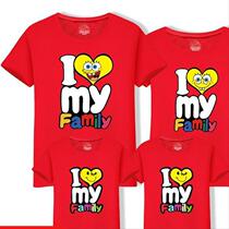 Korean men and women summer vacation foreign style clothing Korean version of mother and child family clothing can be customized parent-child clothing thin foreign summer