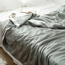  Light luxury double-sided 60s solid color Lyocell Tencel air conditioning quilt Simple quilt silky double summer cool quilt thin quilt core