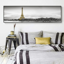 Hong Kong style light luxury decorative painting horizontal black and white living room sofa background wall hanging painting modern simple bedroom bedside painting