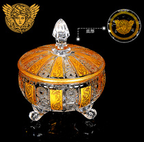 Czech Crystal Candy Jar Au Style Wedding Celebration Storage Tank Dry Fruit Cartridges Cover Round Candy Box Delight in Candy Jar fruit tray
