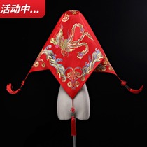 Xiuhe clothing hijab Bride red wedding hiker veil cheongsam Chinese ethnic style embroidery headscarf red hijab