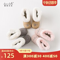 davebella David Bella baby childrens clothing winter men and women Baby Cotton wool boots with velvet midtube snow boots