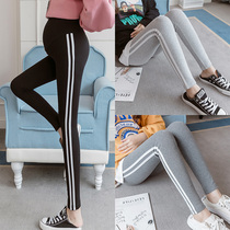 Pregnant women pants spring and summer thin pregnant women leggings autumn wear pants striped trousers maternity wear summer and autumn wear