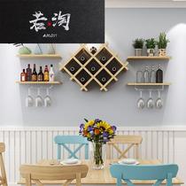 Simple modern wine wine cabinet hanging wine rack red wine cup rack upside down wall rack creative wall hanging wine rack