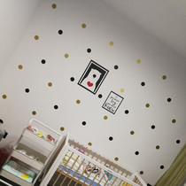 Polka dots Nordic ins Wind wall stickers childrens room layout bedroom bedside warm background wall decoration stickers