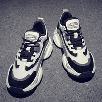 Daddy shoes mens 2022 autumn new Korean version of the leather all-match non-slip ins trendy sports running casual mens shoes