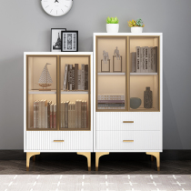 Light luxury bookcase Modern simple floor with glass door combination locker Office file cabinet Study bookcase assembly