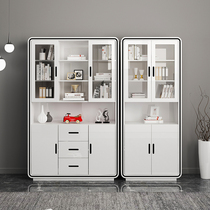 Simple glass bookcase with door modern bookcase bookcase bookshelf combination swing door home locker display cabinet study