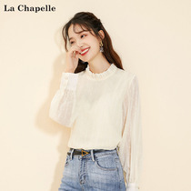 Lasciabel 2022 spring new light cooked cover head French style shirt female light cooked agaric lace blouses undershirt