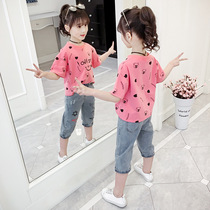 Girls short-sleeved t-shirt 2020 new childrens summer clothes girls small shirt Western style cotton half-sleeve childrens clothing fashion