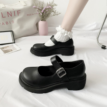 Black Mary Precious Day Ensemble Small Leather Shoes Women Summer Soft Bottom Autumn Slim head 100 hitch retro Inn wind jk shoes