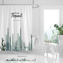 Nordic waterproof mildew thick shower curtain set no punch toilet curtain bathroom curtain bathroom bath partition curtain