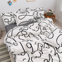 4pc bedsheet set flat sheet student bed cover single double