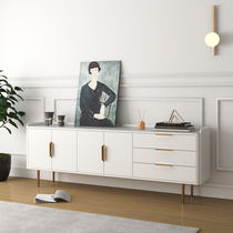 Light Luxurious Bedroom Rockboard TV Cabinet Tea Table Combo small family Living room Serie style minimalist solid wood TV enclosure High section