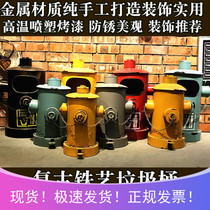 Christmas fire hydrant retro old iron art creation small trash can drum pedal soft industrial wind ornaments