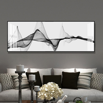 Abstract light luxury living room background wall painting Nordic black and white line decorative painting simple bedroom bedside Crystal porcelain hanging painting