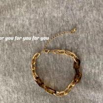 Korean Temperament Chain Bracelet Ins Splicing Fashion Advanced Sensation Resin Lukewarm Wind Bao WEN Bracelet Woman Bracelet