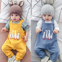 Female treasure thin baby with pants male spring and autumn newborn pants infants 0 1 year old female baby male treasure autumn