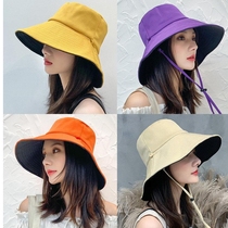 New circumference fisherman hat woman summer bifacial large hat peak 100 lap sun hat big code large size sunscreen sunhat