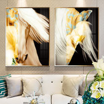  Modern minimalist restaurant mural porch hanging painting Nordic style horse head light luxury living room sofa background wall decoration painting