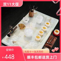 The whole jade tea tray simple automatic ceramic tea set stone home office size tea table tea sea
