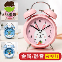 Super loud bell cartoon small alarm clock Bedside luminous student-specific childrens silent creative clock Personality bedroom table