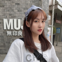 2021 New Tide bow hair hoop Korean Net red high skull face small head hoop simple Joker go out hairpin