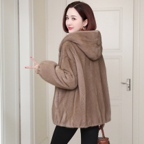 zqqz imported mink fur coat womens long hooded 2021 Winter new whole Marten mink coat D309
