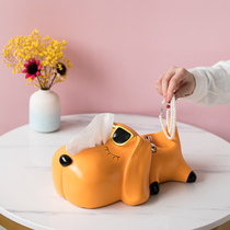 Nordic Wind Cool Dogs Tissue Box Creative Pendulum Pieces Living-room TV Cabinet Tea Table Tabletop Key Remote Control Containing Box