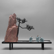 New Chinese modern creative mountain iron art Merchants Swaying Pieces Room room Living room TV cabinet Guan Guan Soft Adornment