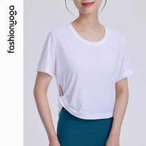 All Holy Yoga Short Sleeve T-shirt Summer Thin Fitness Top Womens Loose Blouse Sports Quick Dry Yoga Clothing F11309