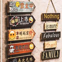 Hanging fast food pendant farmhouse shop restaurant door decoration dining style wall hair salon retro wall painting