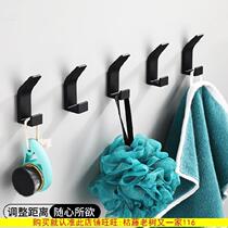 Toilet hook-free hanging rack toilet door containing space aluminum simple clothes hook clothes hook bearing strong