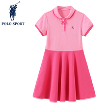 Polosport girls short sleeve dress children in childhood princess baby spring and summer children dress