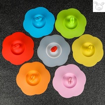 Universal glass water cup lid Silicone cup lid Round cute girl mug dust cover