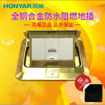 Hongyan ground plug 120 series rebound all copper waterproof ground socket Super Five single computer ground plug